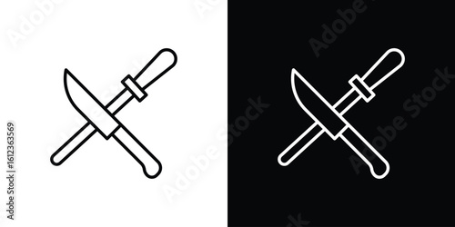Knife sharpener icon. linear style sign for mobile concept and web design.