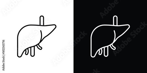 Liver icon. linear style sign for mobile concept and web design.
