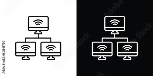 Local network icon. linear style sign for mobile concept and web design.