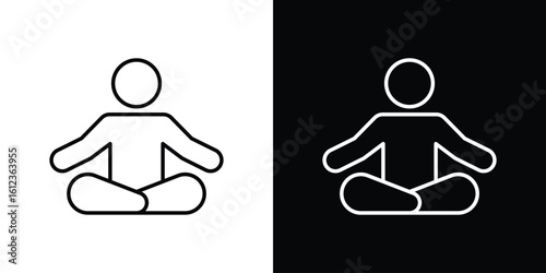 Meditating icon. linear style sign for mobile concept and web design.