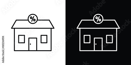 Mortgage rate icon. linear style sign for mobile concept and web design.