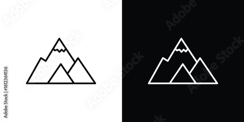 Mountain icon. linear style sign for mobile concept and web design.