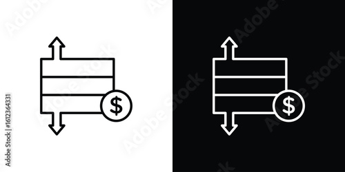 Operating profit loss icon. linear style sign for mobile concept and web design.