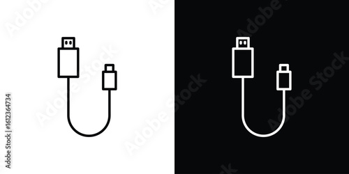 Phone cable icon. linear style sign for mobile concept and web design.