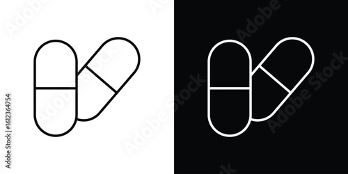 Pills icon. linear style sign for mobile concept and web design.