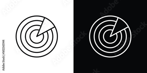 Radar detection icon. linear style sign for mobile concept and web design.