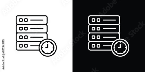 Real time data icon. linear style sign for mobile concept and web design.