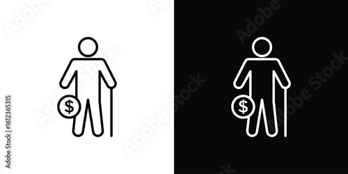 Retirement icon. linear style sign for mobile concept and web design.