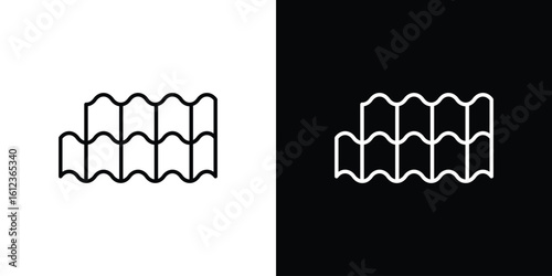Roof tile icon. linear style sign for mobile concept and web design.