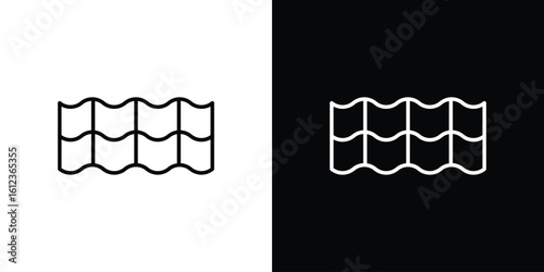 Roof tile icon. linear style sign for mobile concept and web design.