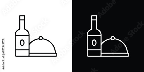 Room service icon. linear style sign for mobile concept and web design.