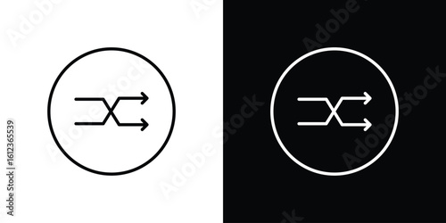 Shuffle icon. linear style sign for mobile concept and web design.