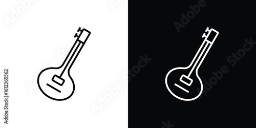 Sitar icon. linear style sign for mobile concept and web design.