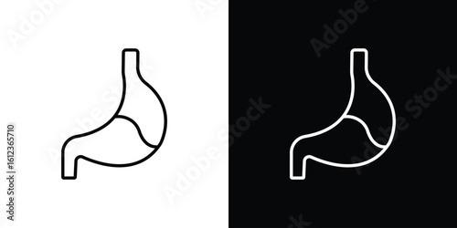 Stomach with Liquids icon. linear style sign for mobile concept and web design.