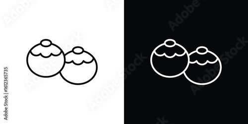 Sufganiyah icon. linear style sign for mobile concept and web design.