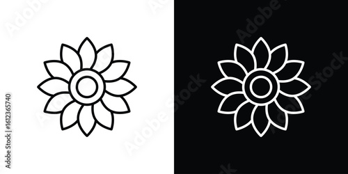 Sunflower icon. linear style sign for mobile concept and web design.