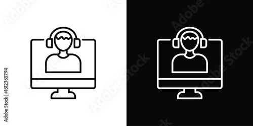 Tech support icon. linear style sign for mobile concept and web design.