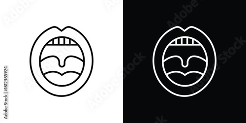Tonsillitis icon. linear style sign for mobile concept and web design.