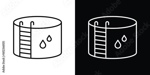 Water tank icon. linear style sign for mobile concept and web design.