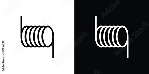Wire coil icon. linear style sign for mobile concept and web design.
