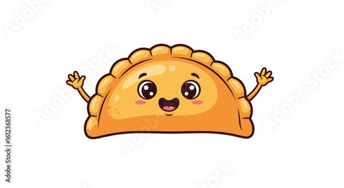 Cute Cartoon Empanada Character Illustration