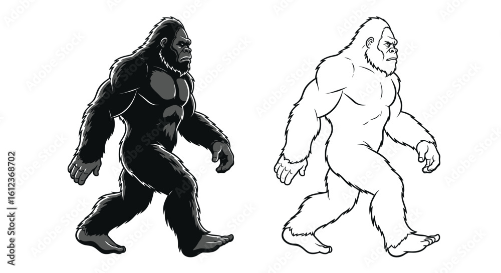 Fototapeta premium Bigfoot Creature Illustration