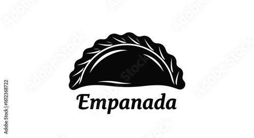 Empanada Black and White Logo Illustration