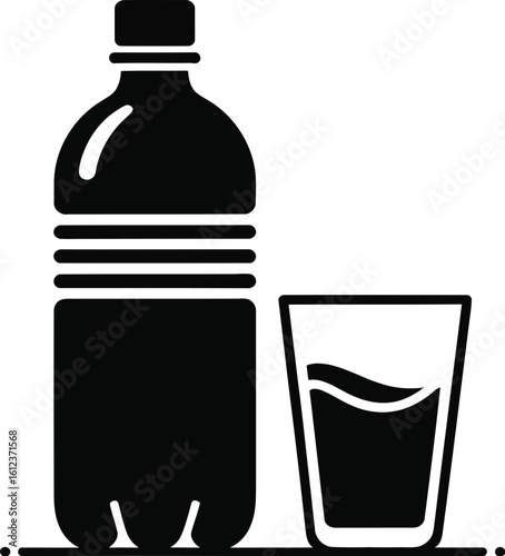 Stay hydrated with refreshing water bottle and glass - simple hydration reminder for healthy living
