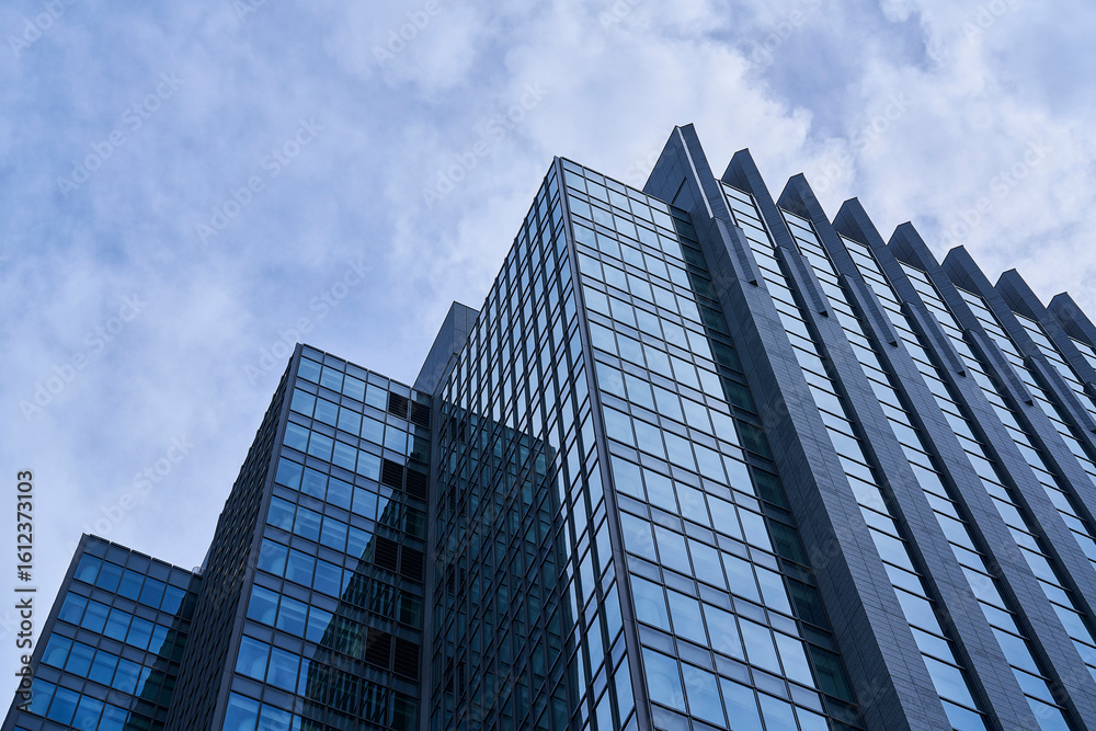 Obraz premium 大聖堂と摩天楼、石とガラスの対話