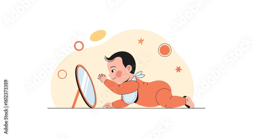 Infant Discovering Himself In A Mirror Exploring Baby Reflection And Development