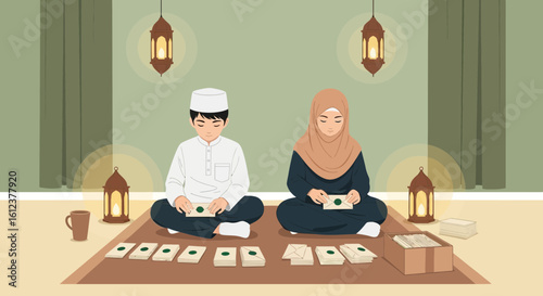 Preparing Zakat Al Fitr For Needy Families During Ramadan Festive Season