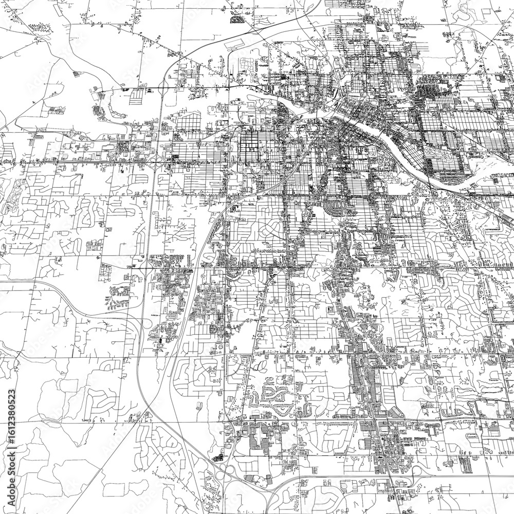 Fototapeta premium 3D illustration of city and urban in Rockford Illinois USA