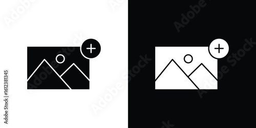 Add photos icon elements vector illustration. flat style sign vector.