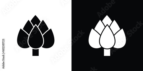 Artichoke icon elements vector illustration. flat style sign vector.