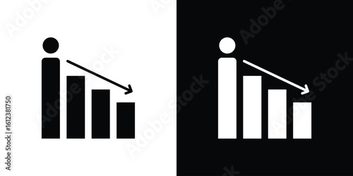 Attrition icon elements vector illustration. flat style sign vector.
