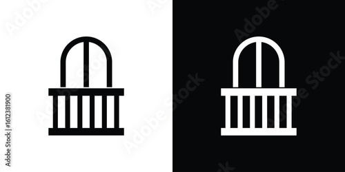 Balcony icon elements vector illustration. flat style sign vector.