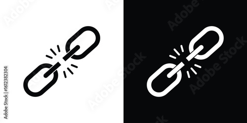 Broken link icon elements vector illustration. flat style sign vector.