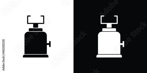 Camping gas icon elements vector illustration. flat style sign vector.