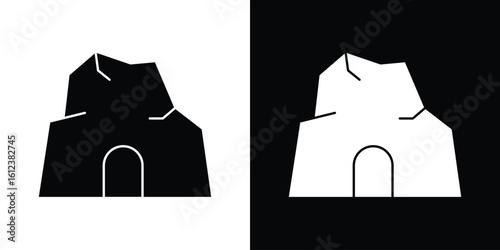 cave icon elements vector illustration. flat style sign vector.