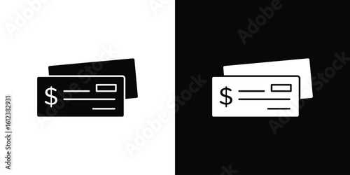 Cheque icon elements vector illustration. flat style sign vector.