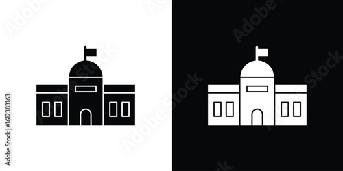 City hall icon elements vector illustration. flat style sign vector.