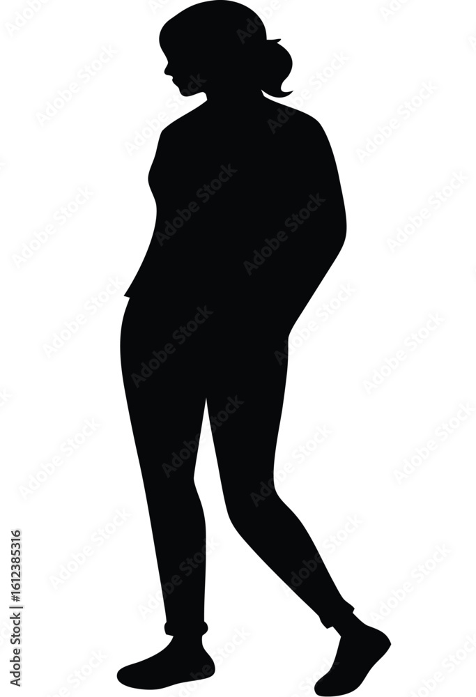 Fototapeta premium Silhouette Of a Woman Posing