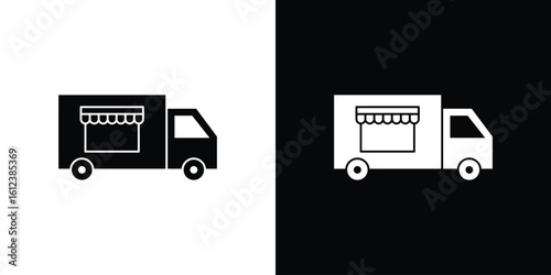 Food truck icon elements vector illustration. flat style sign vector.
