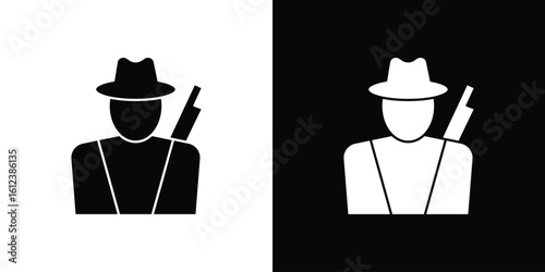 Hunter icon elements vector illustration. flat style sign vector.