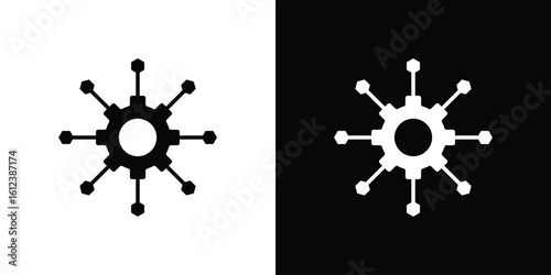 Microservices icon elements vector illustration. flat style sign vector.