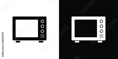 Microwave icon elements vector illustration. flat style sign vector.