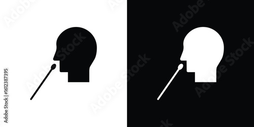 Nasal swab icon elements vector illustration. flat style sign vector.