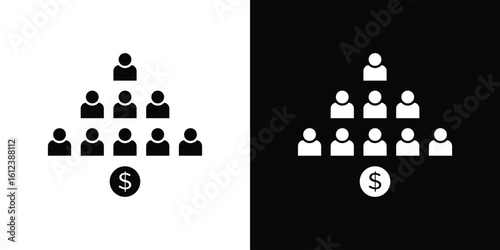 Ponzi scheme icon elements vector illustration. flat style sign vector.