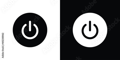 Power icon elements vector illustration. flat style sign vector.