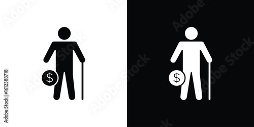 Retirement icon elements vector illustration. flat style sign vector.